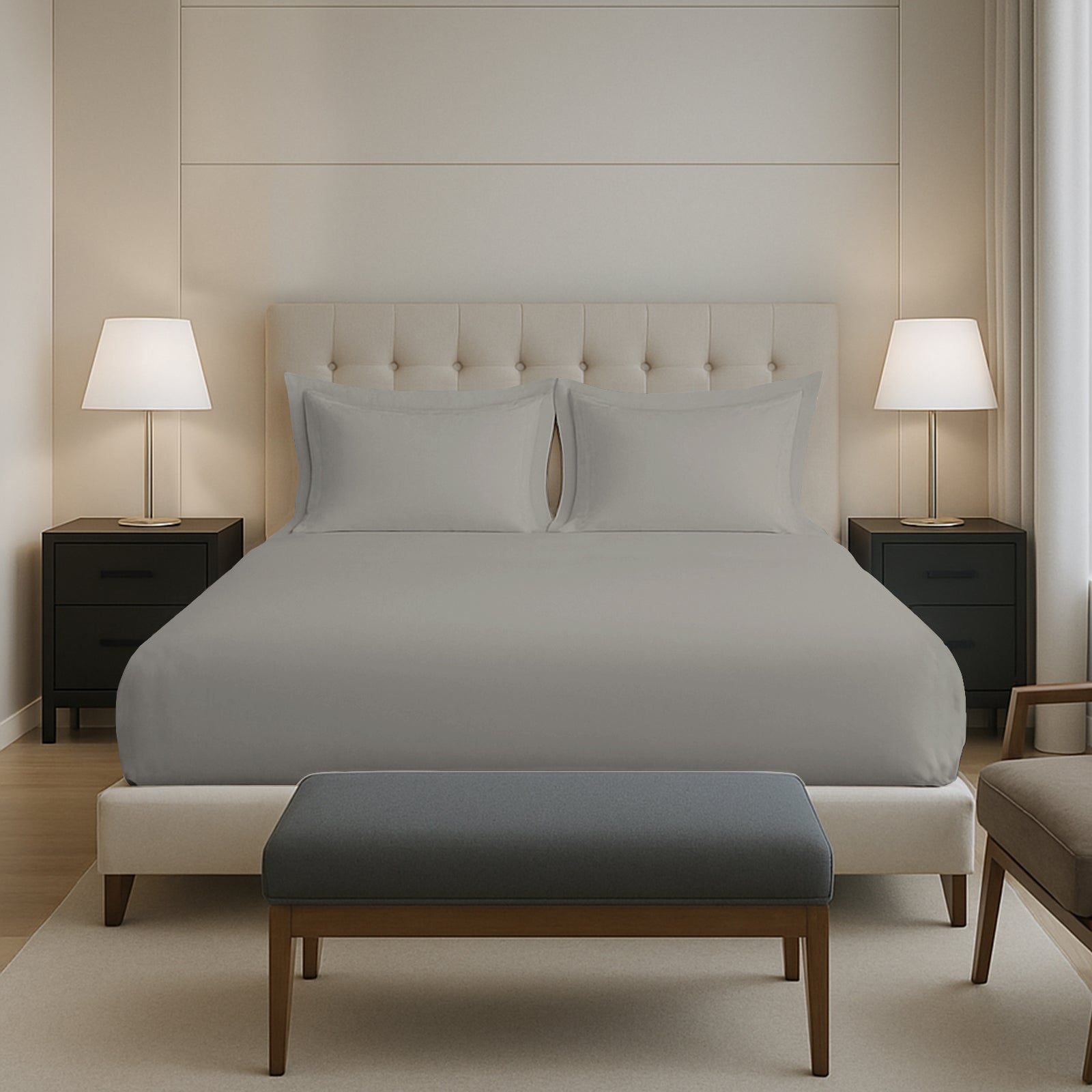 Pizuna 400 Thread count 100% Natural Cotton Fitted Sheet