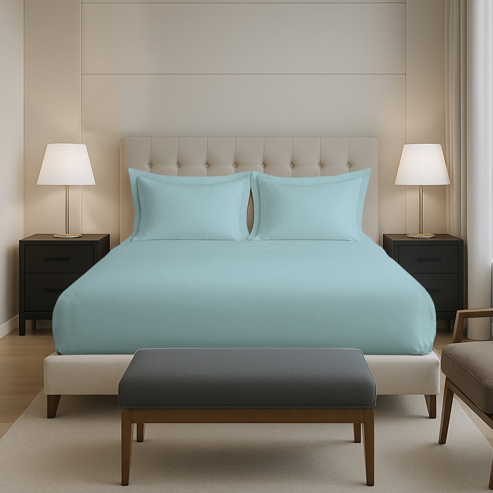 Pizuna 400 Thread count 100% Natural Cotton Fitted Sheet