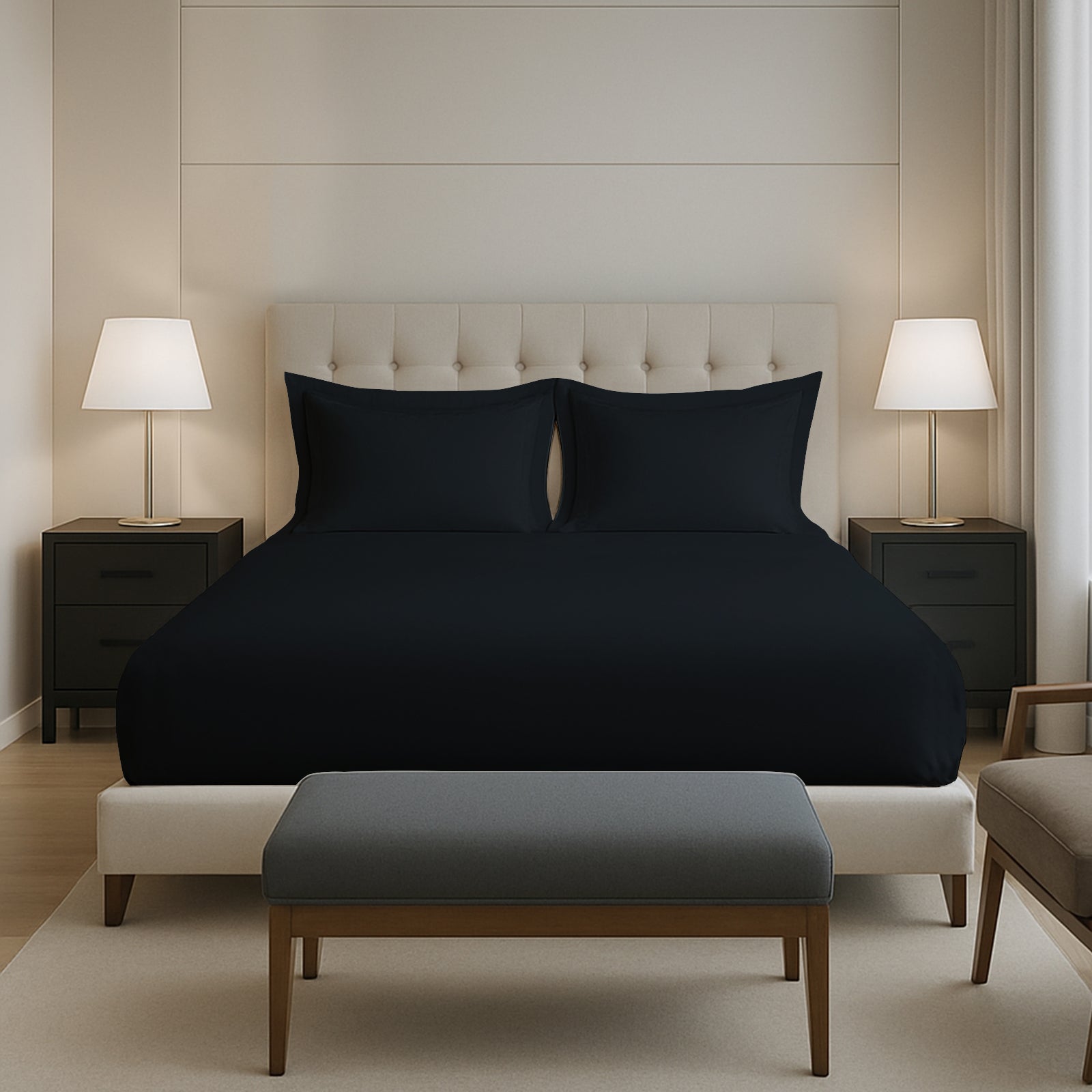 Pizuna 400 Thread count 100% Natural Cotton Fitted Sheet