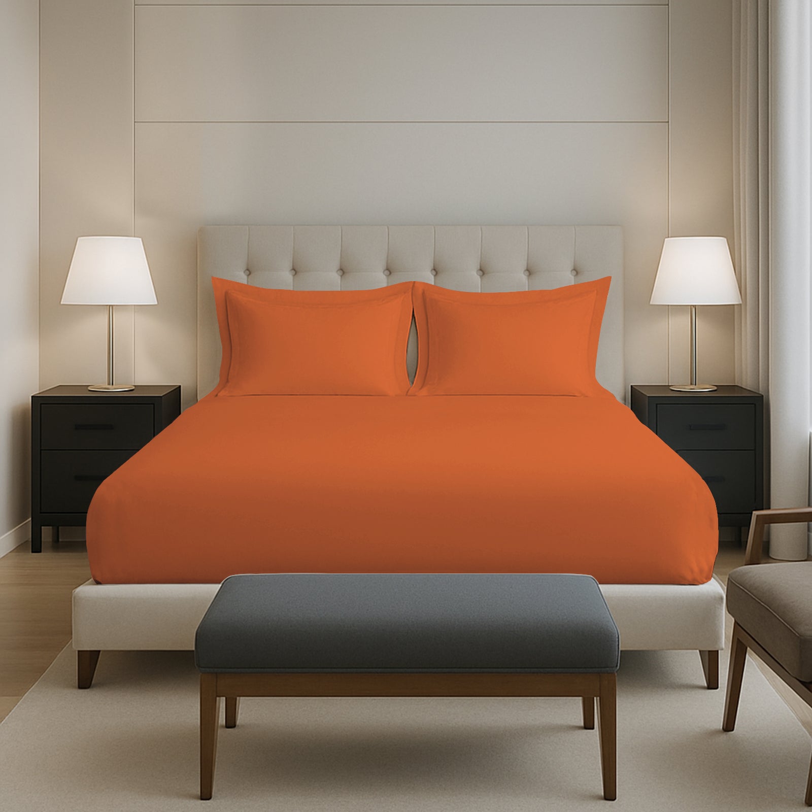 Pizuna 400 Thread count 100% Natural Cotton Fitted Sheet