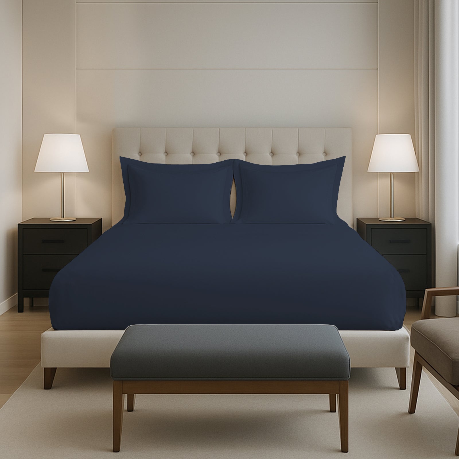 Pizuna 400 Thread count 100% Natural Cotton Fitted Sheet