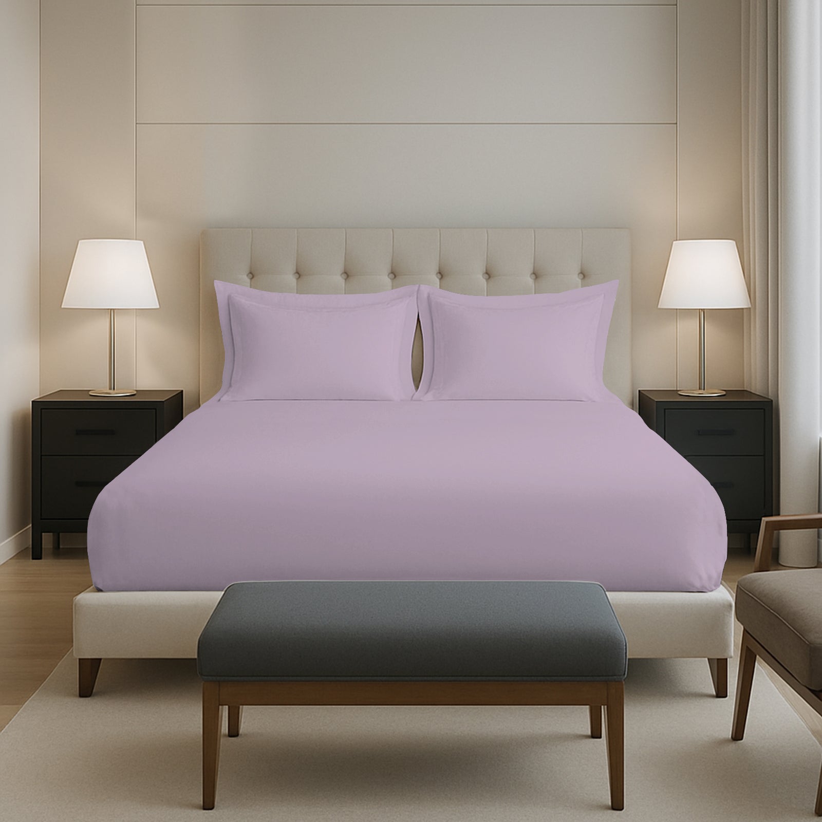 Pizuna 400 Thread count 100% Natural Cotton Fitted Sheet