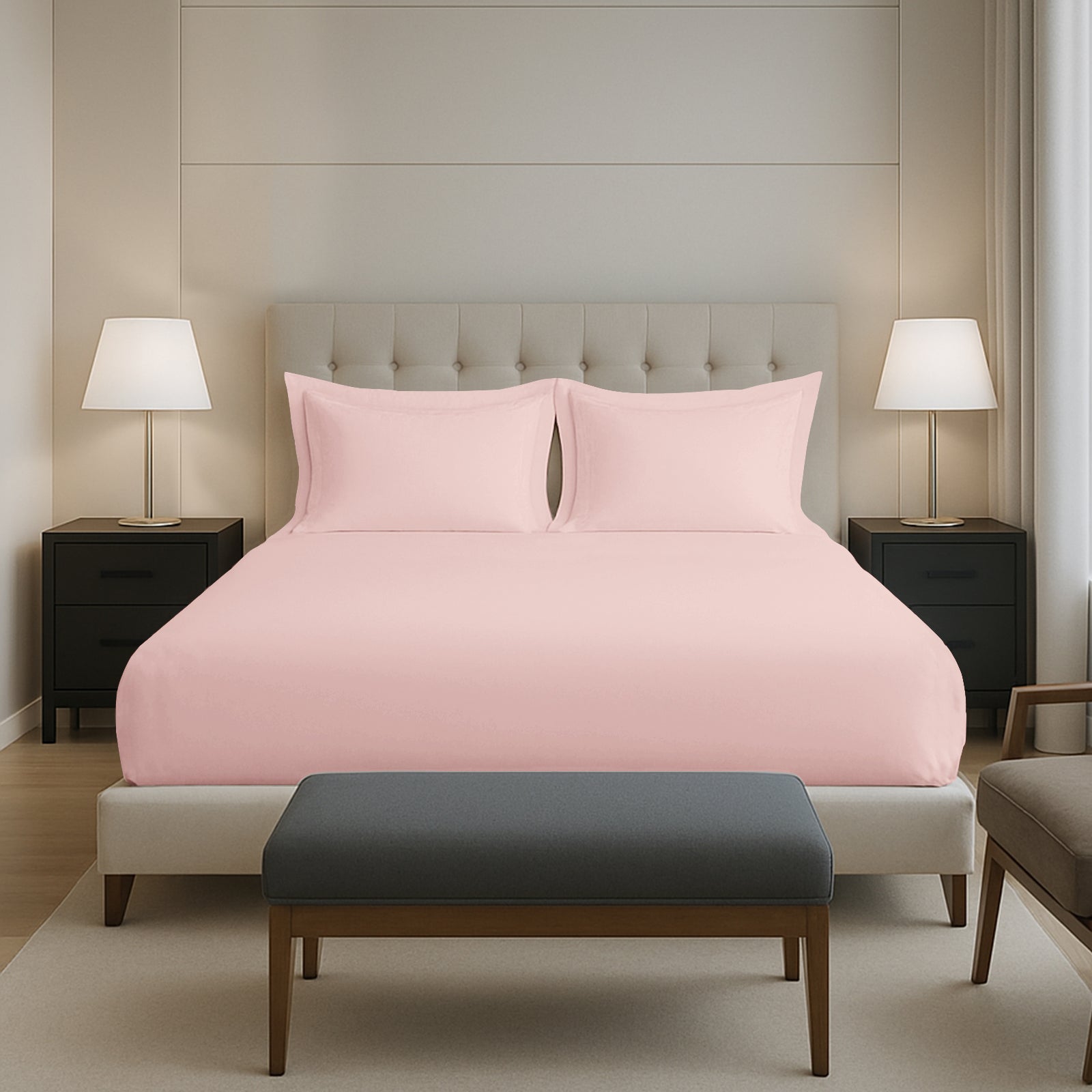 Pizuna 400 Thread count 100% Natural Cotton Fitted Sheet