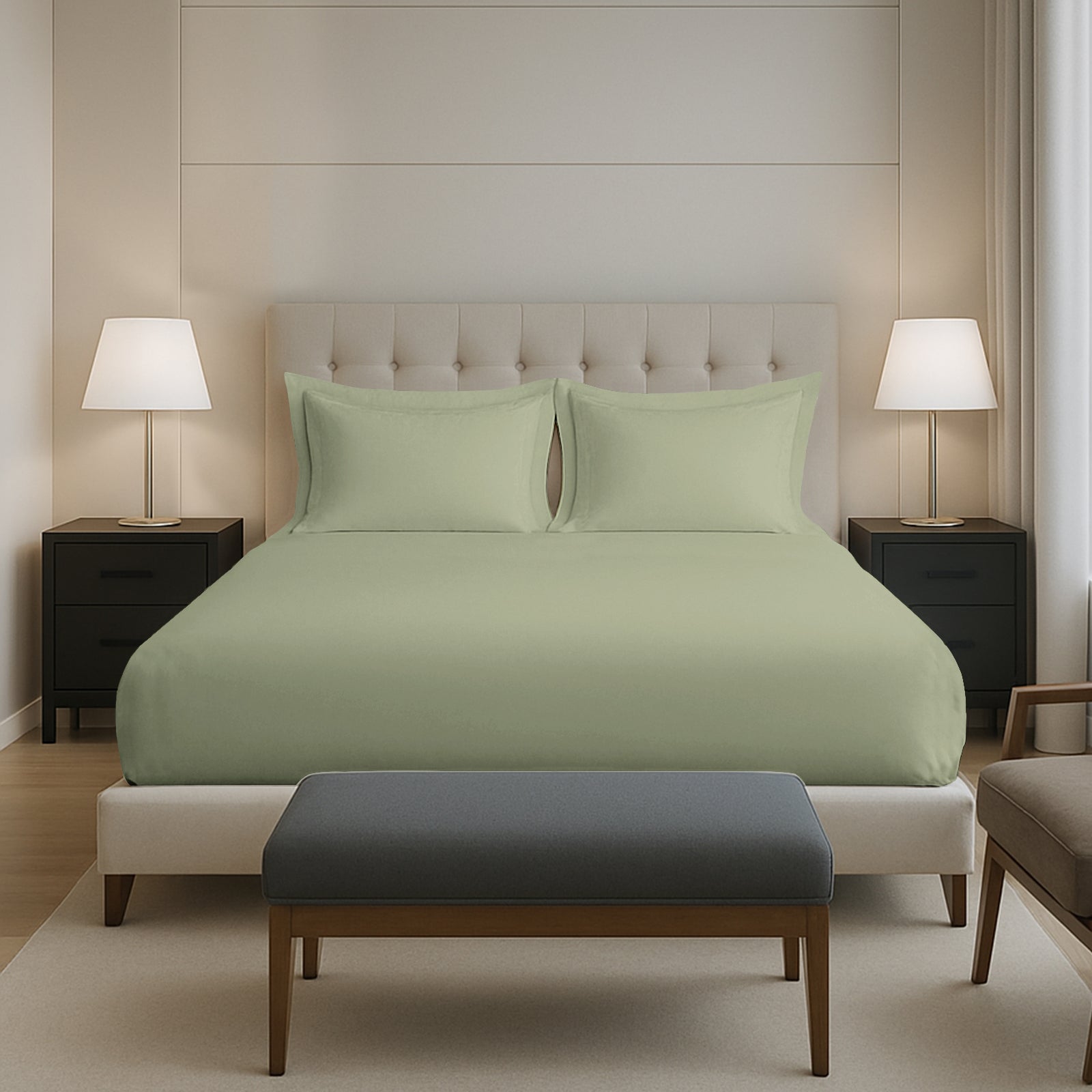 Pizuna 400 Thread count 100% Natural Cotton Fitted Sheet