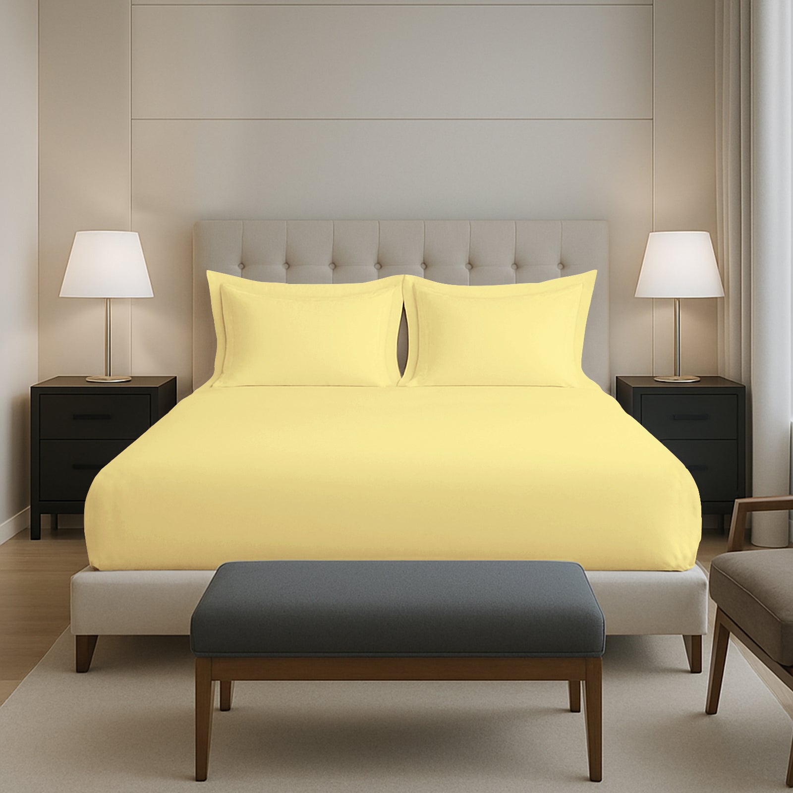 Pizuna 400 Thread count 100% Natural Cotton Fitted Sheet