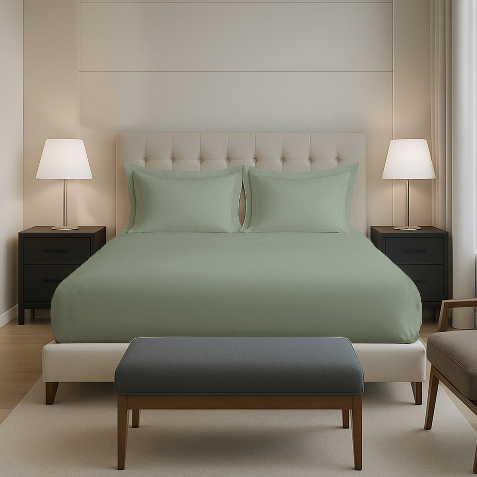 Pizuna 400 Thread count 100% Natural Cotton Fitted Sheet