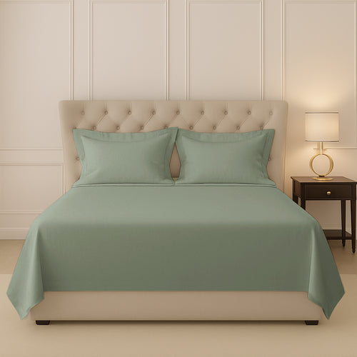 Seafoam 400 Thread Count Cotton Flat Sheet – Soft, Breathable Bedding by Pizuna India