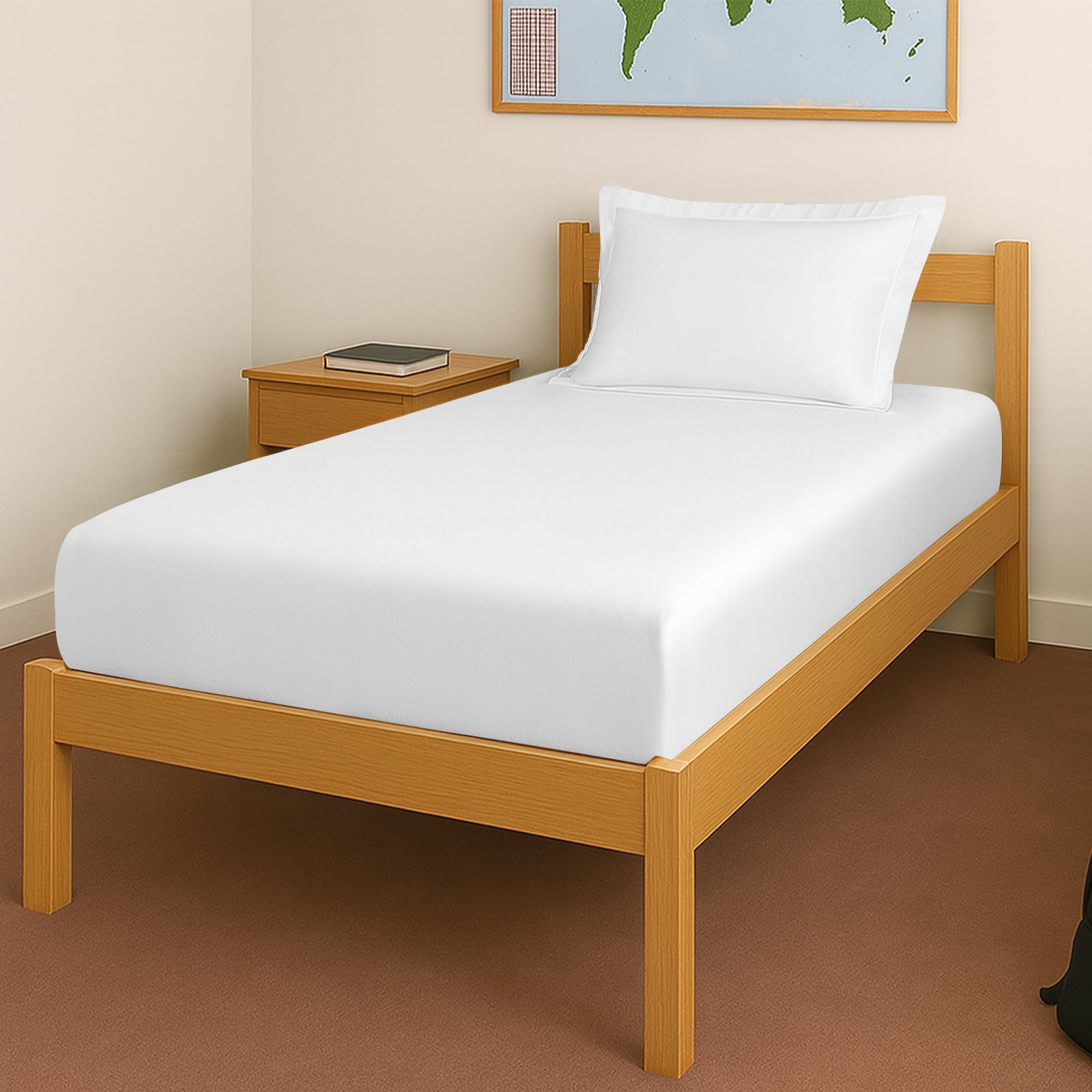 Pizuna 400 Thread count 100% Natural Cotton Fitted Sheet