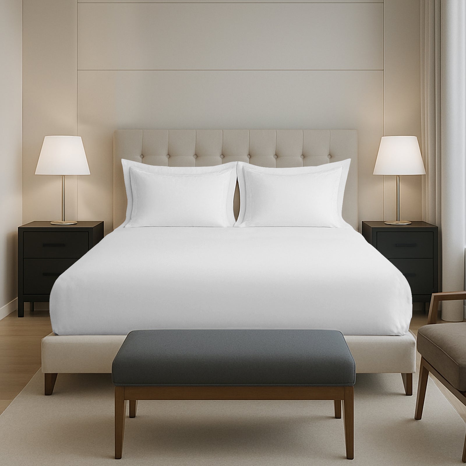 Pizuna 400 Thread count 100% Natural Cotton Fitted Sheet