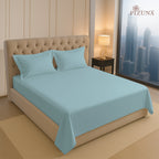 Pizuna India 400TC Baby Blue Flat Sheet – Luxury 100% Cotton Bed Linen