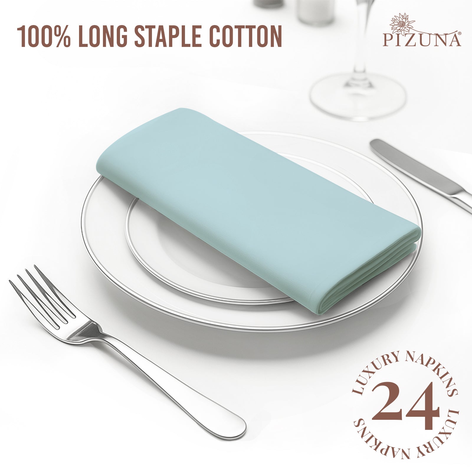 Pizuna 400 Thread Count 100% Natural Cotton Napkin