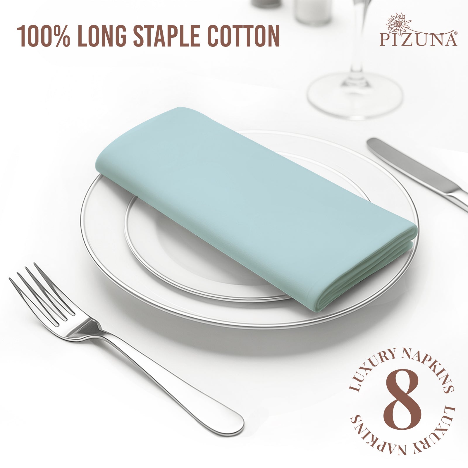 Pizuna 400 Thread Count 100% Natural Cotton Napkin