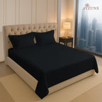 Pizuna India Black 400TC Double Flat Sheet – Luxury 100% Cotton Bed Linen