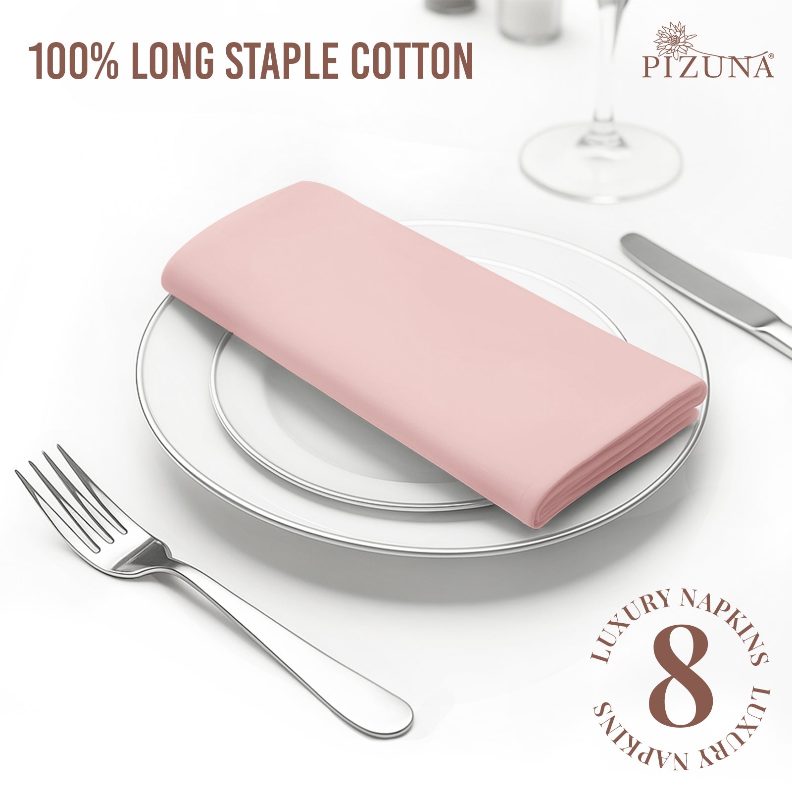Pizuna 400 Thread Count 100% Natural Cotton Napkin