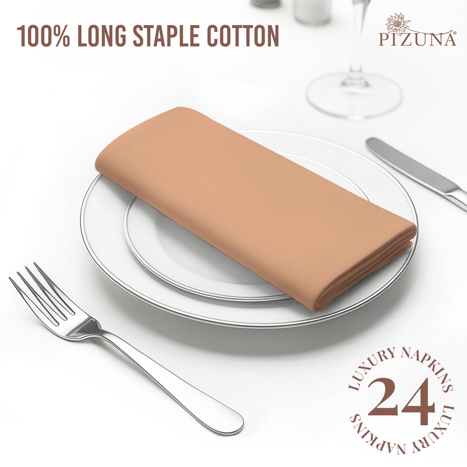 Pizuna 400 Thread Count 100% Natural Cotton Napkin