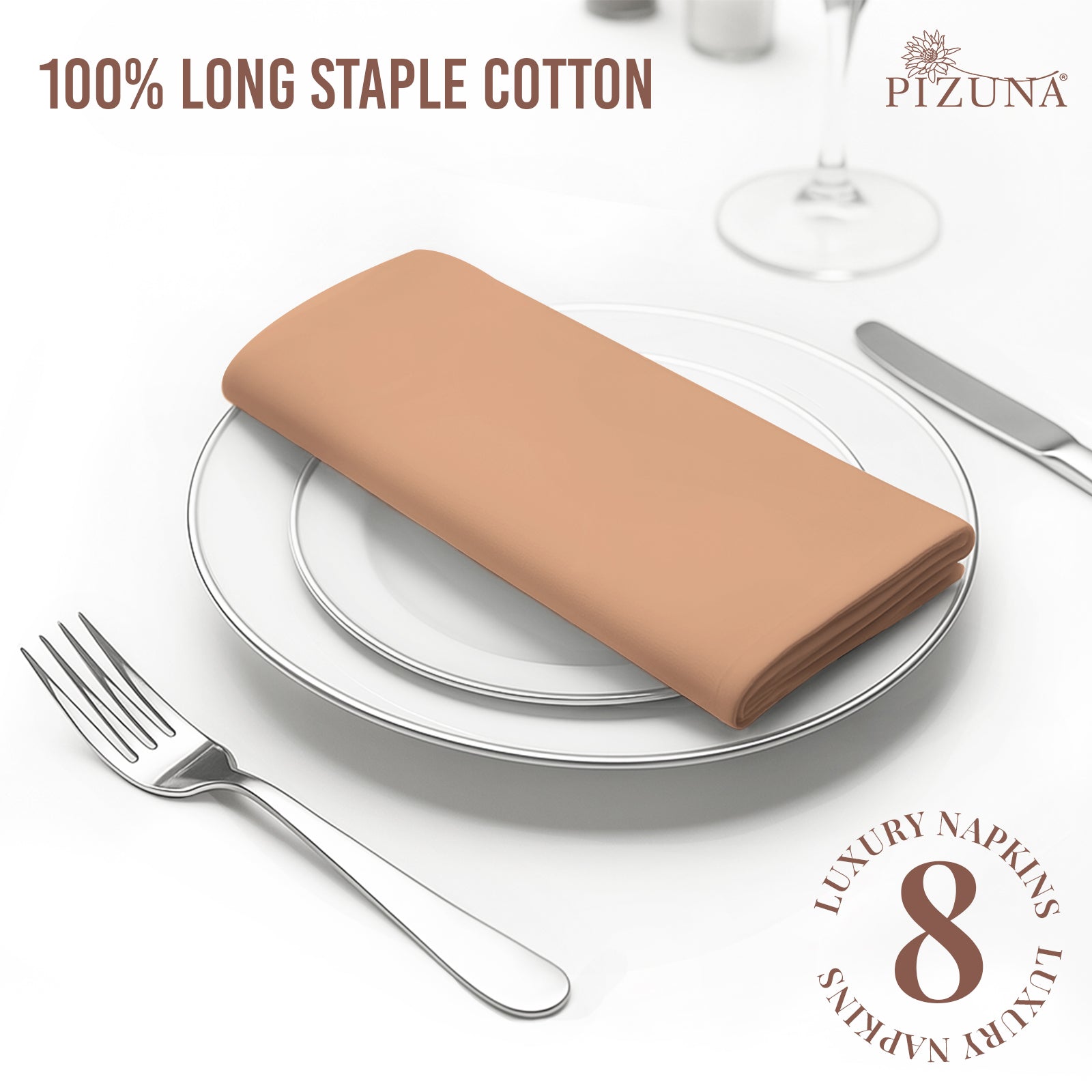 Pizuna 400 Thread Count 100% Natural Cotton Napkin