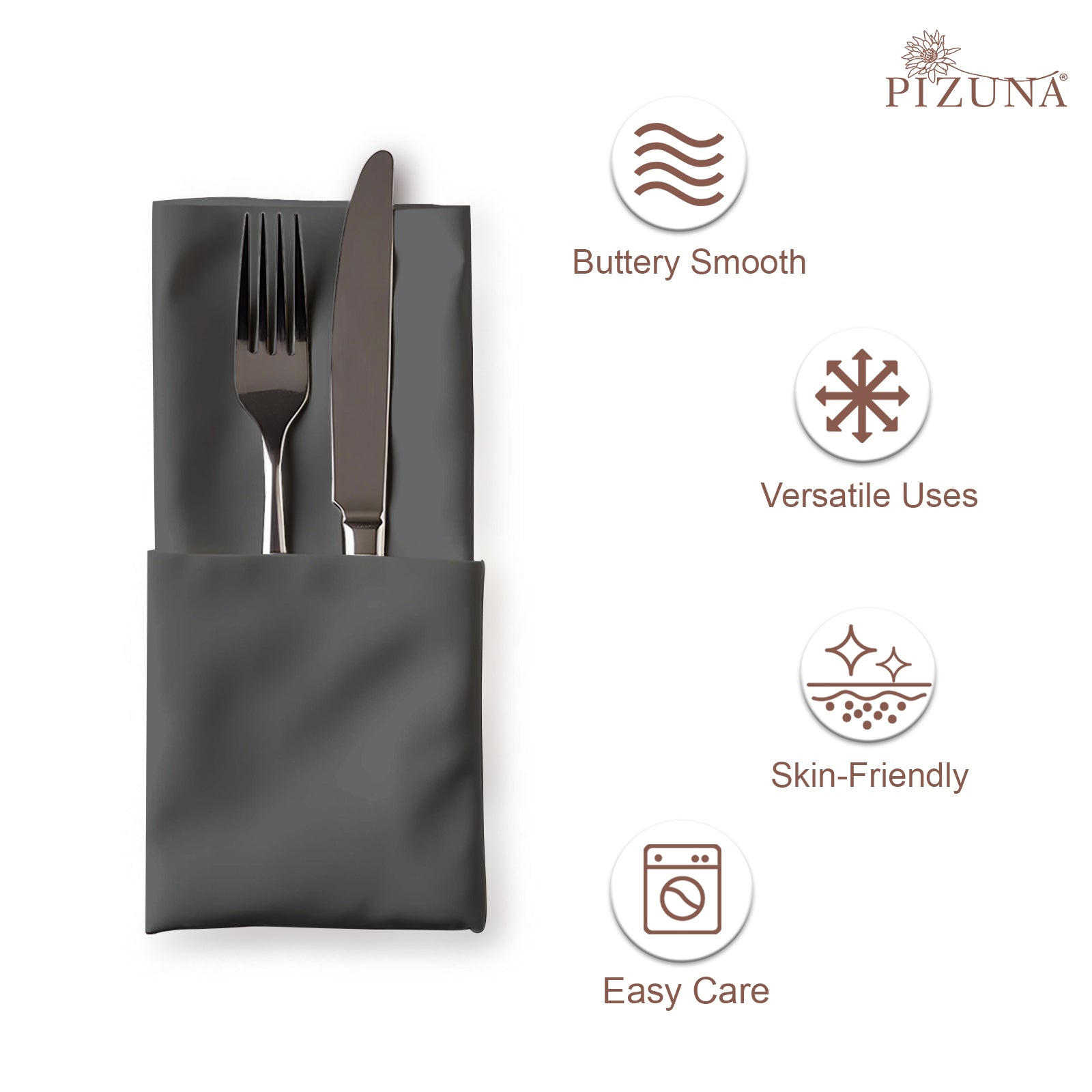 Pizuna 400 Thread Count 100% Natural Cotton Napkin