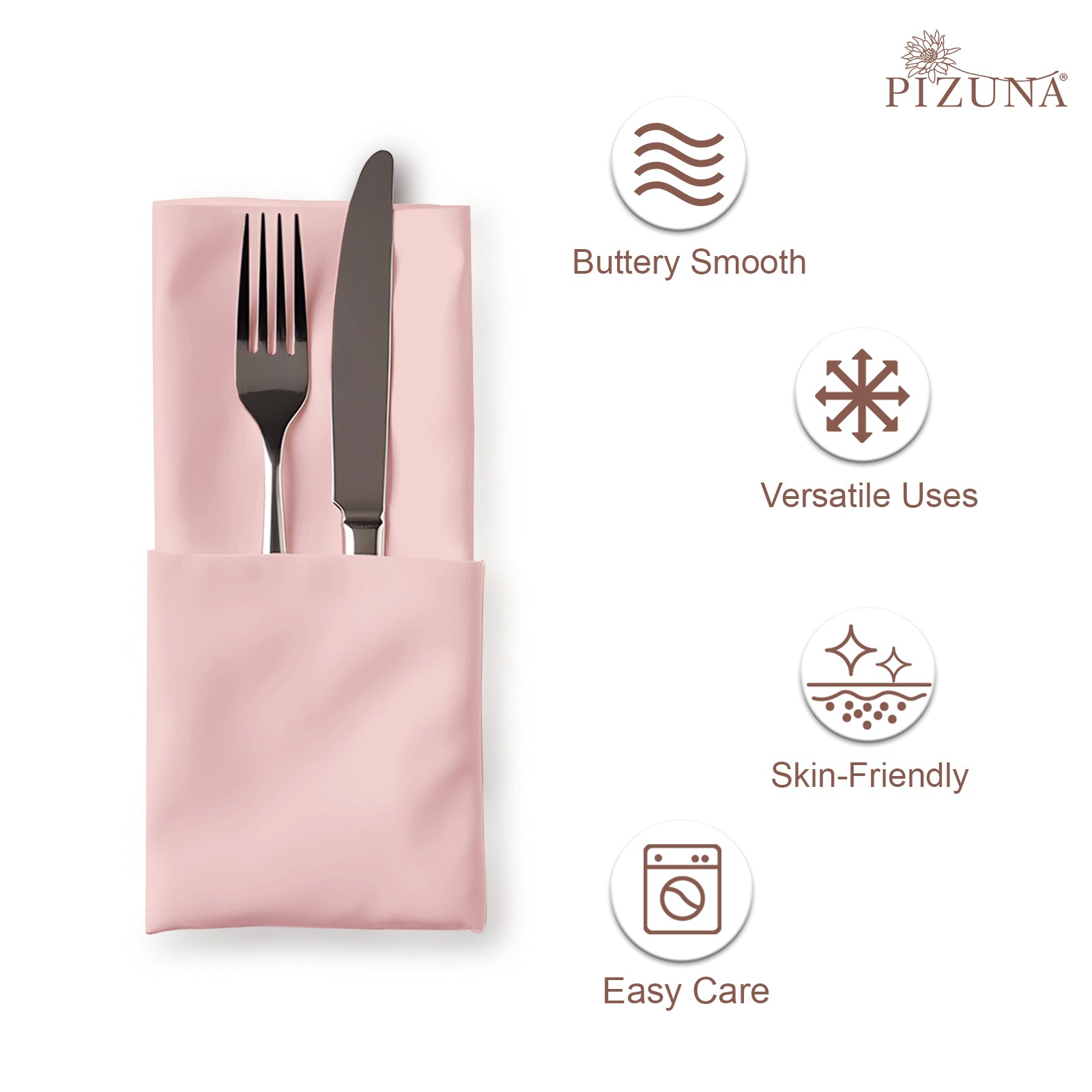 Pizuna 400 Thread Count 100% Natural Cotton Napkin