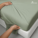 Seafoam Green Double Oversized cotton Bed  Sheet – 400 Thread Count  by Pizuna India