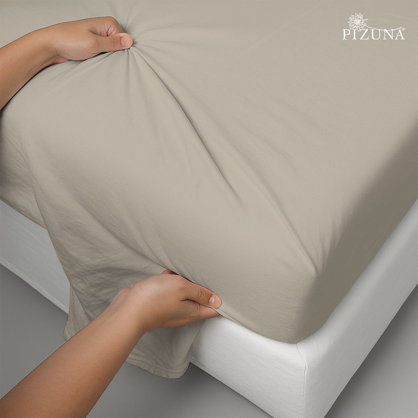 400TC Beige Cotton Flat Sheet – Smooth, Durable, and Cooling Fabric