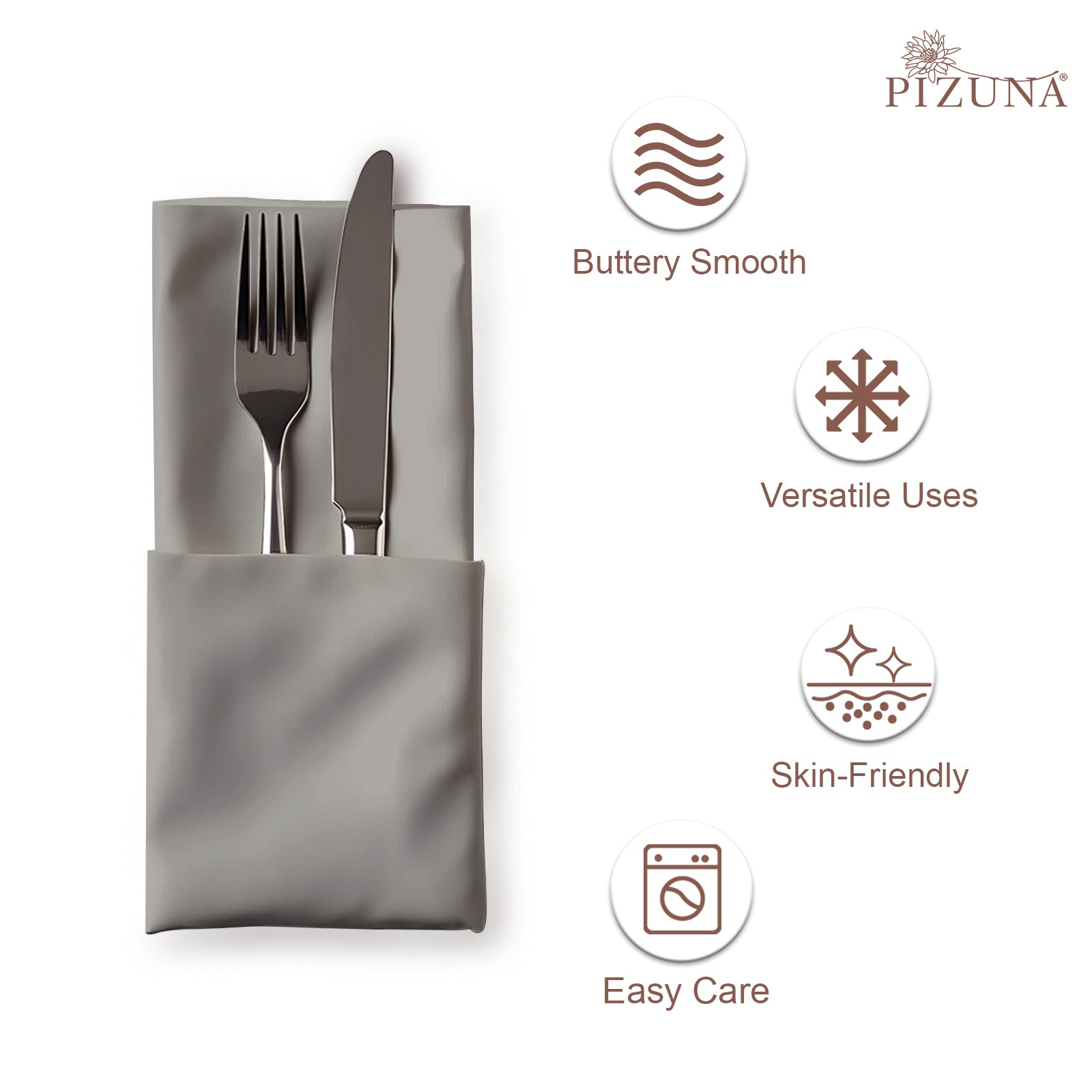 Pizuna 400 Thread Count 100% Natural Cotton Napkin