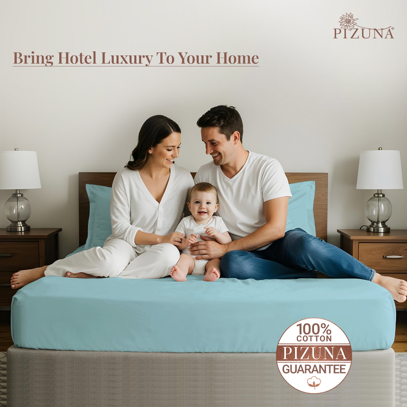 Baby Blue 400 Thread Count Pure Cotton Flat Sheet – Hotel Quality and Lightweight