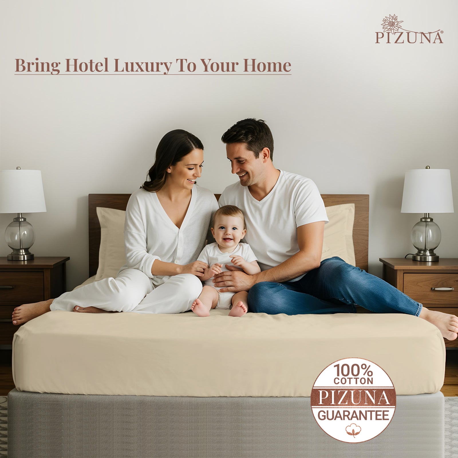 Pizuna 400 Thread count 100% Natural Cotton Bed Sheet