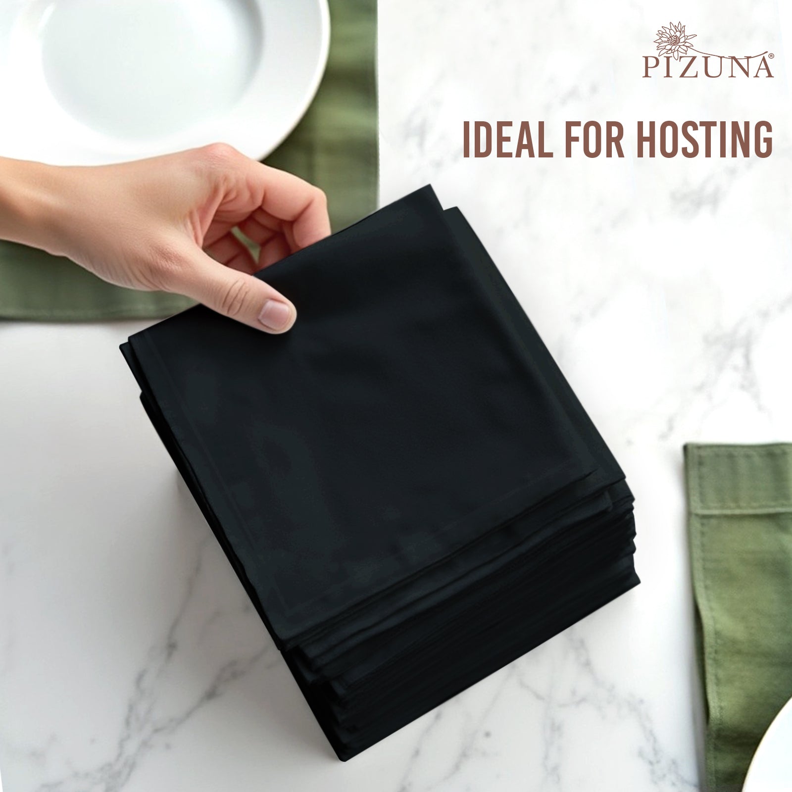 Pizuna 400 Thread Count 100% Natural Cotton Napkin
