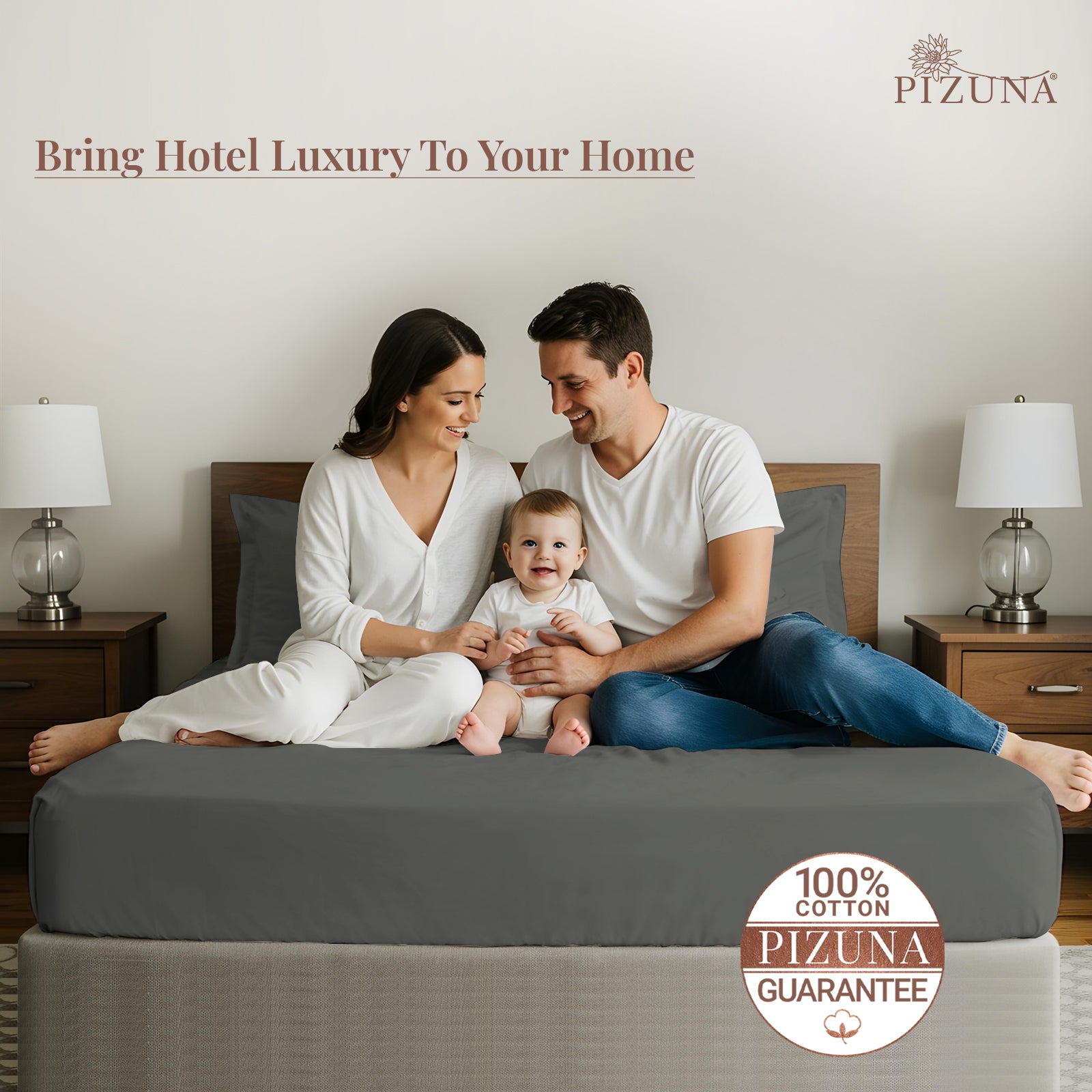 Pizuna 400 Thread count 100% Natural Cotton Bed Sheet