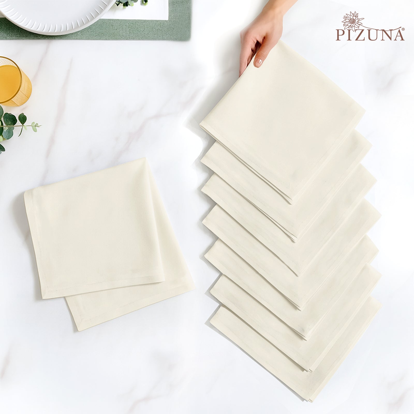 Pizuna 400 Thread Count 100% Natural Cotton Napkin