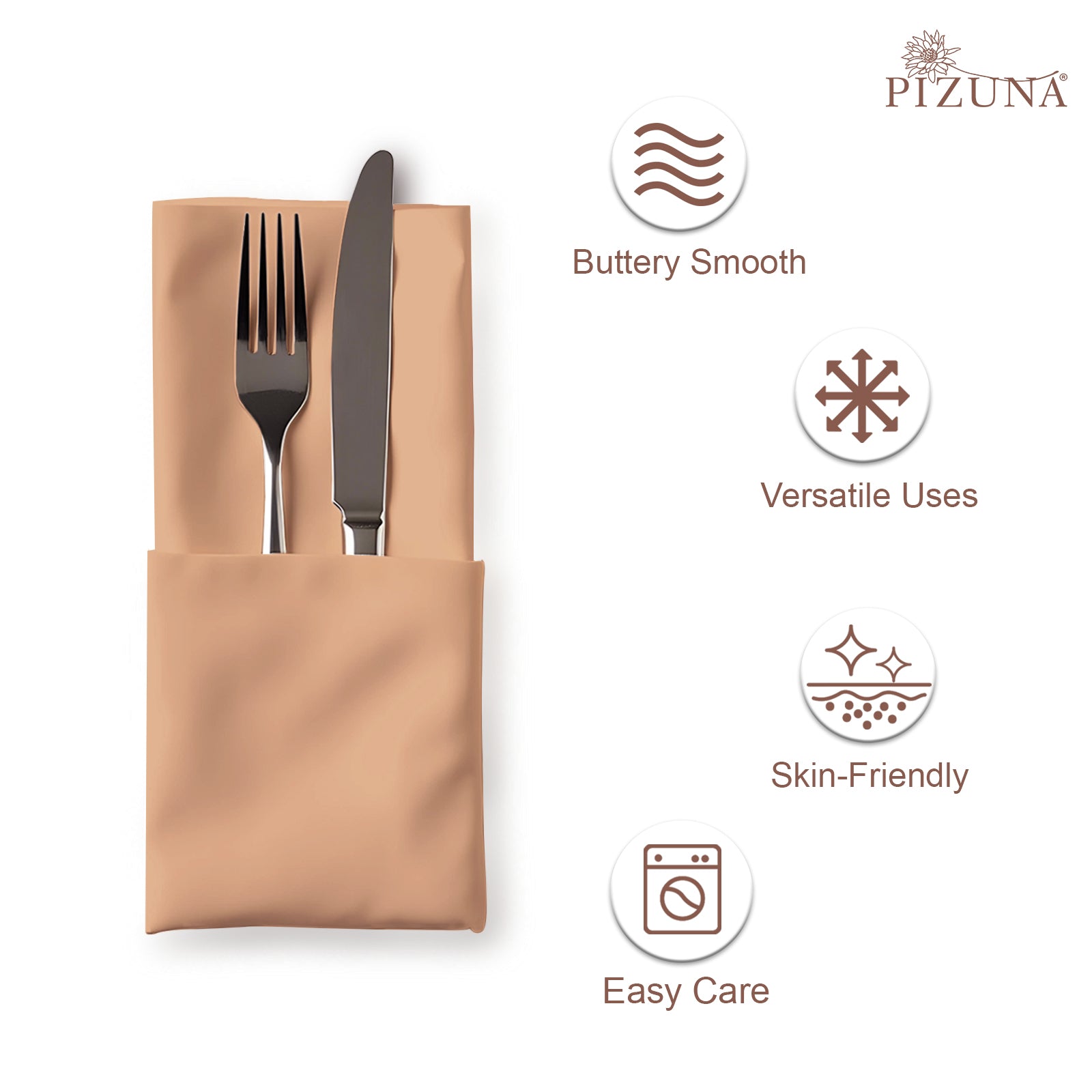 Pizuna 400 Thread Count 100% Natural Cotton Napkin