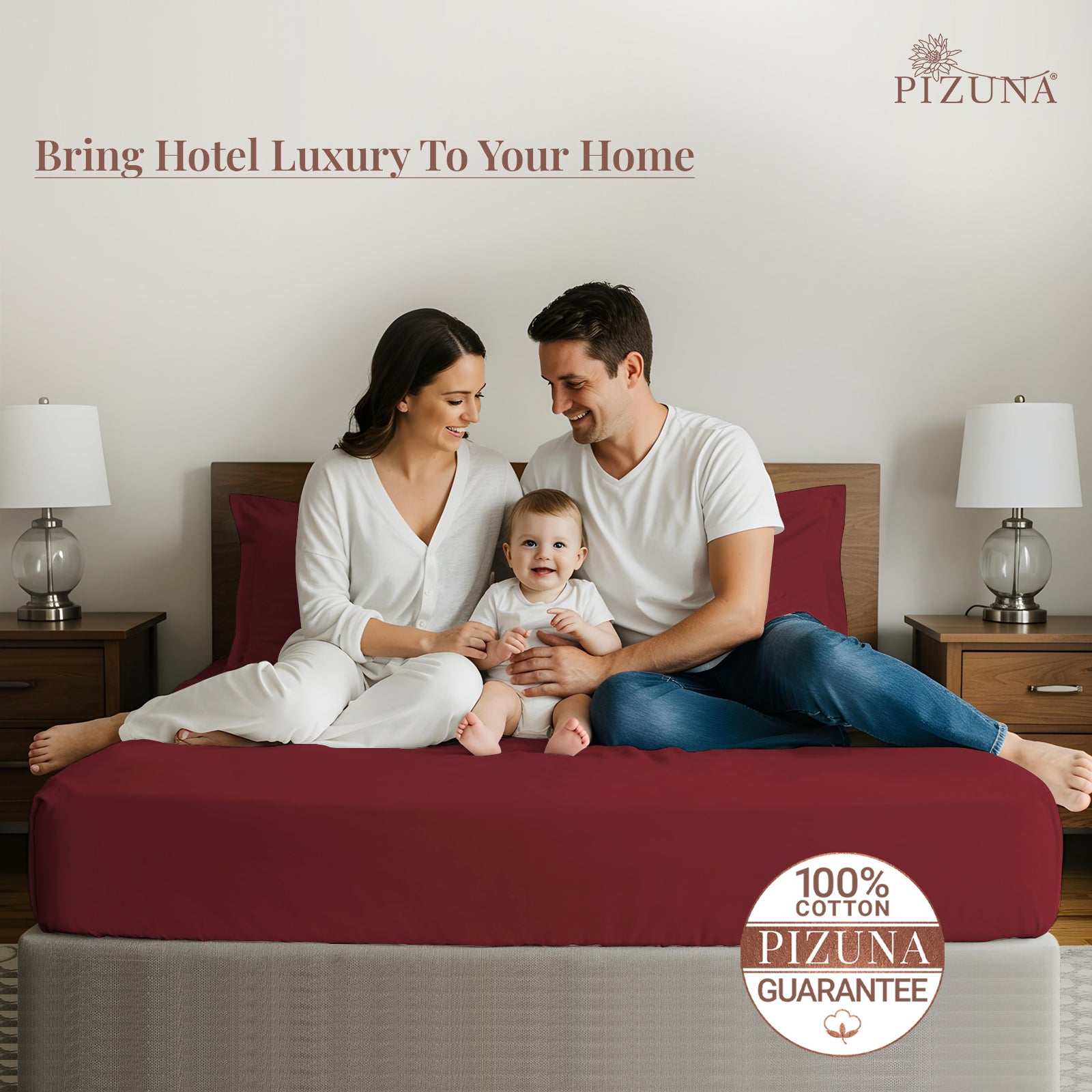 Pizuna 400 Thread count 100% Natural Cotton Bed Sheet