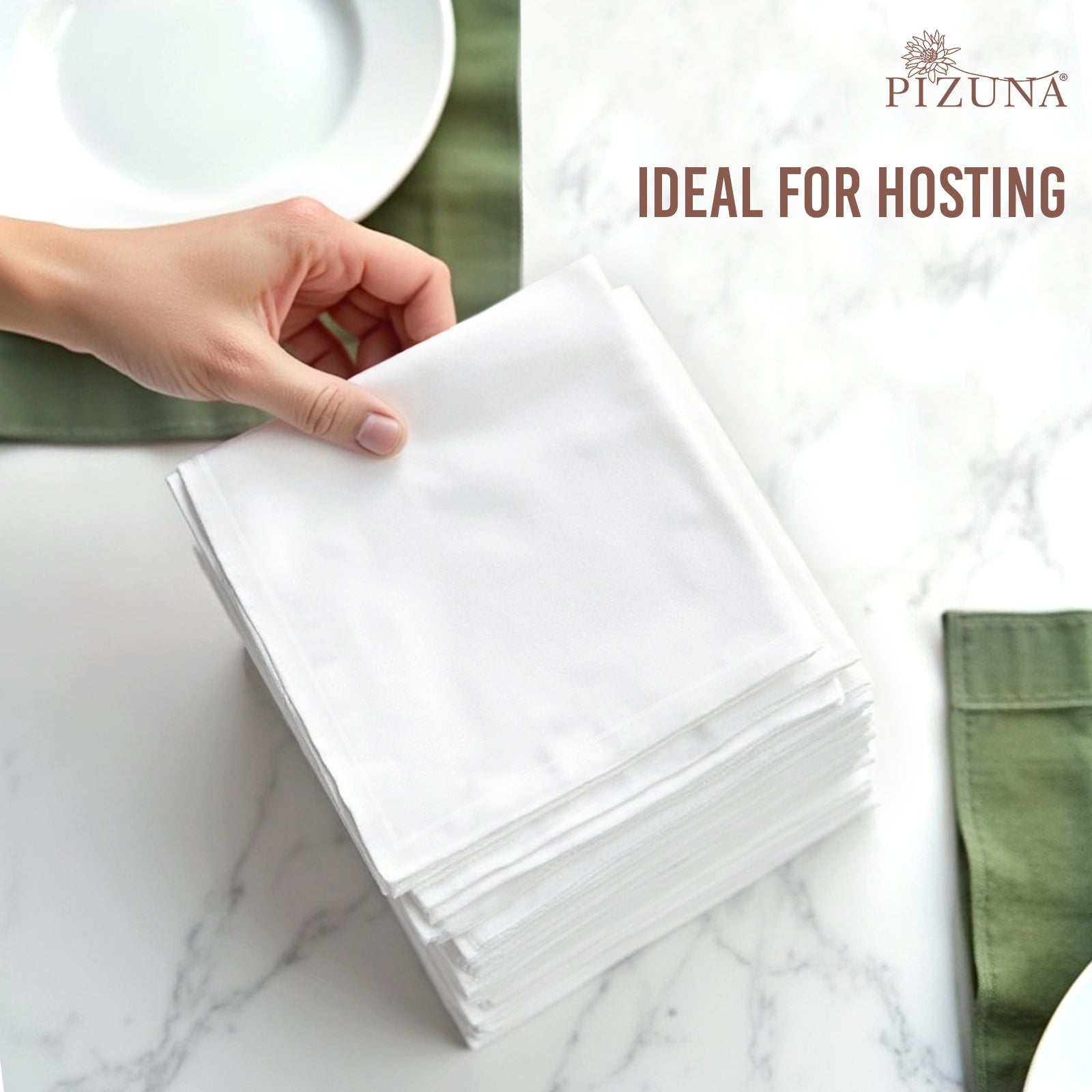 Pizuna 400 Thread Count 100% Natural Cotton Napkin
