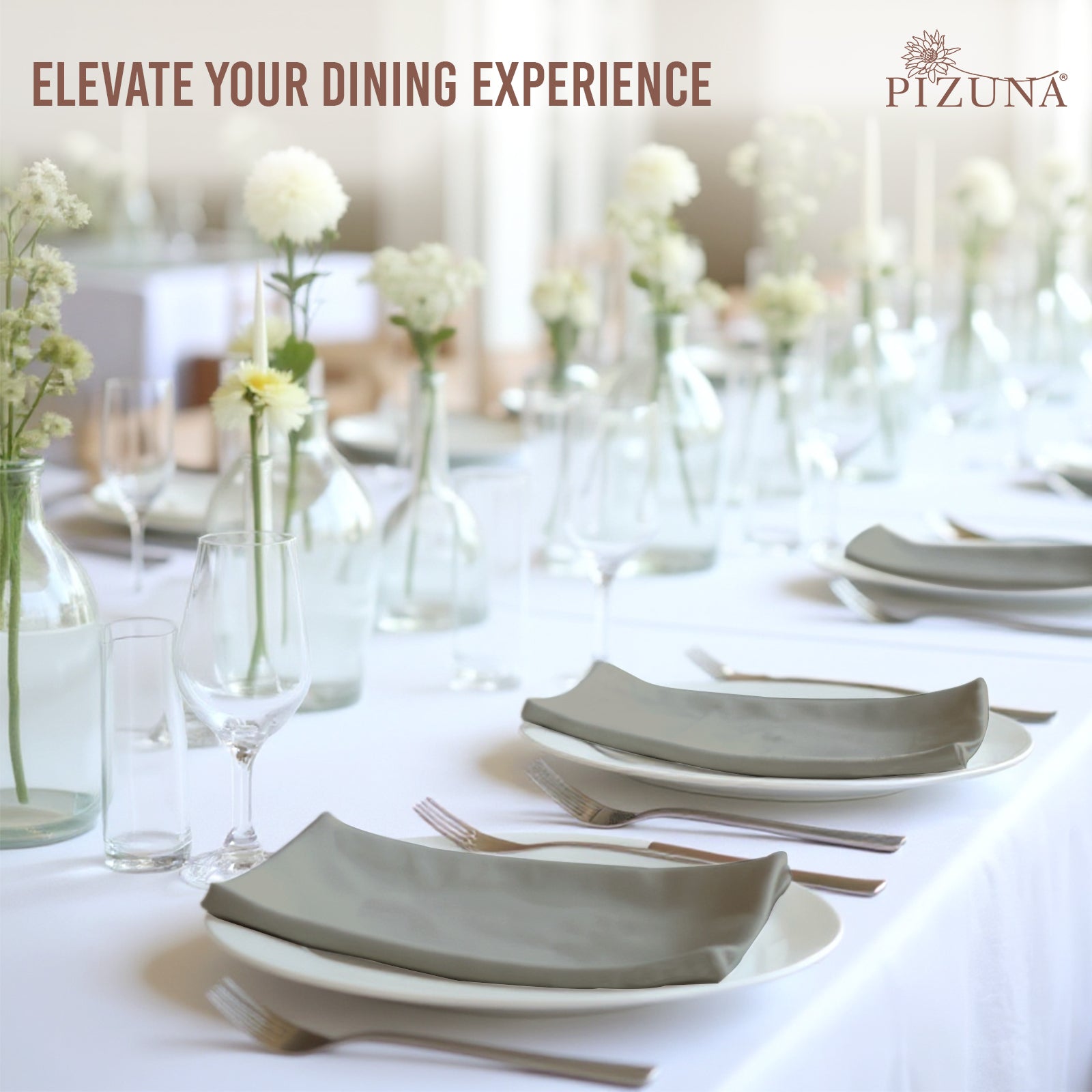 Pizuna 400 Thread Count 100% Natural Cotton Napkin