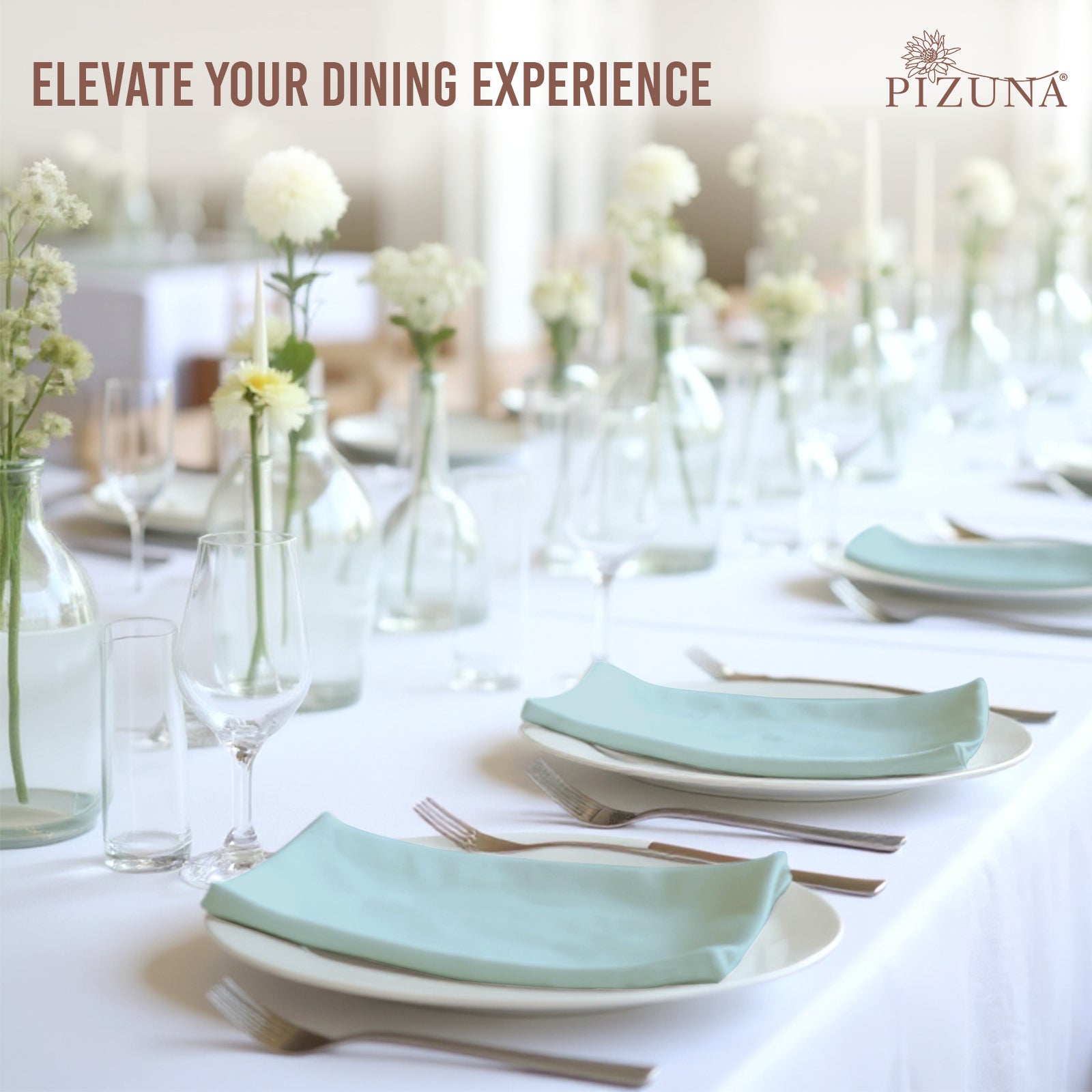 Pizuna 400 Thread Count 100% Natural Cotton Napkin