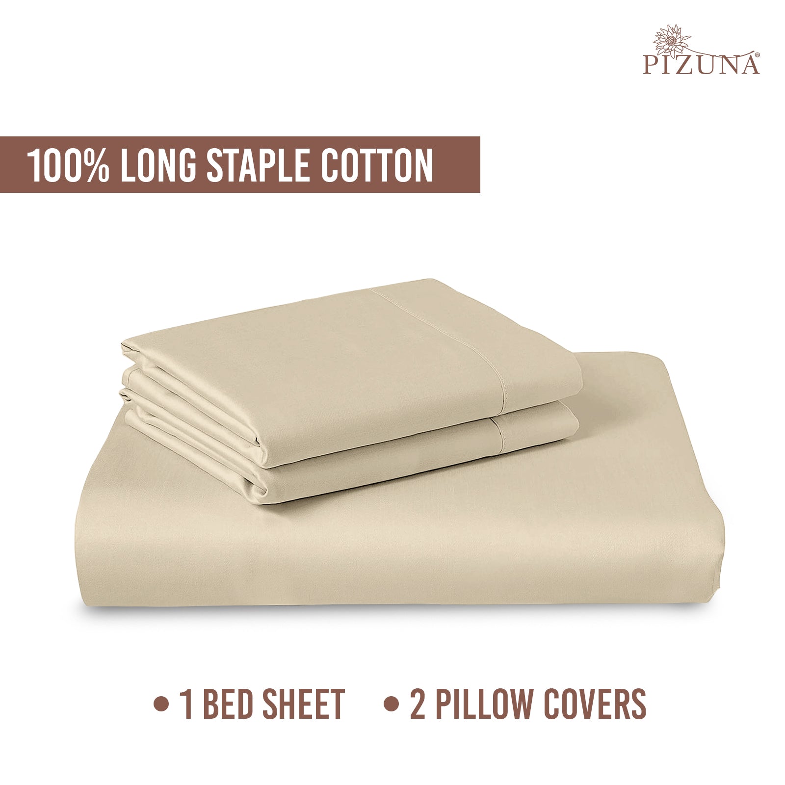 Pizuna 400 Thread count 100% Natural Cotton Bed Sheet