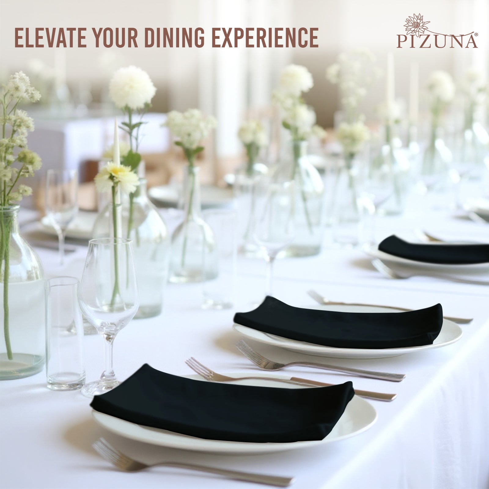 Pizuna 400 Thread Count 100% Natural Cotton Napkin