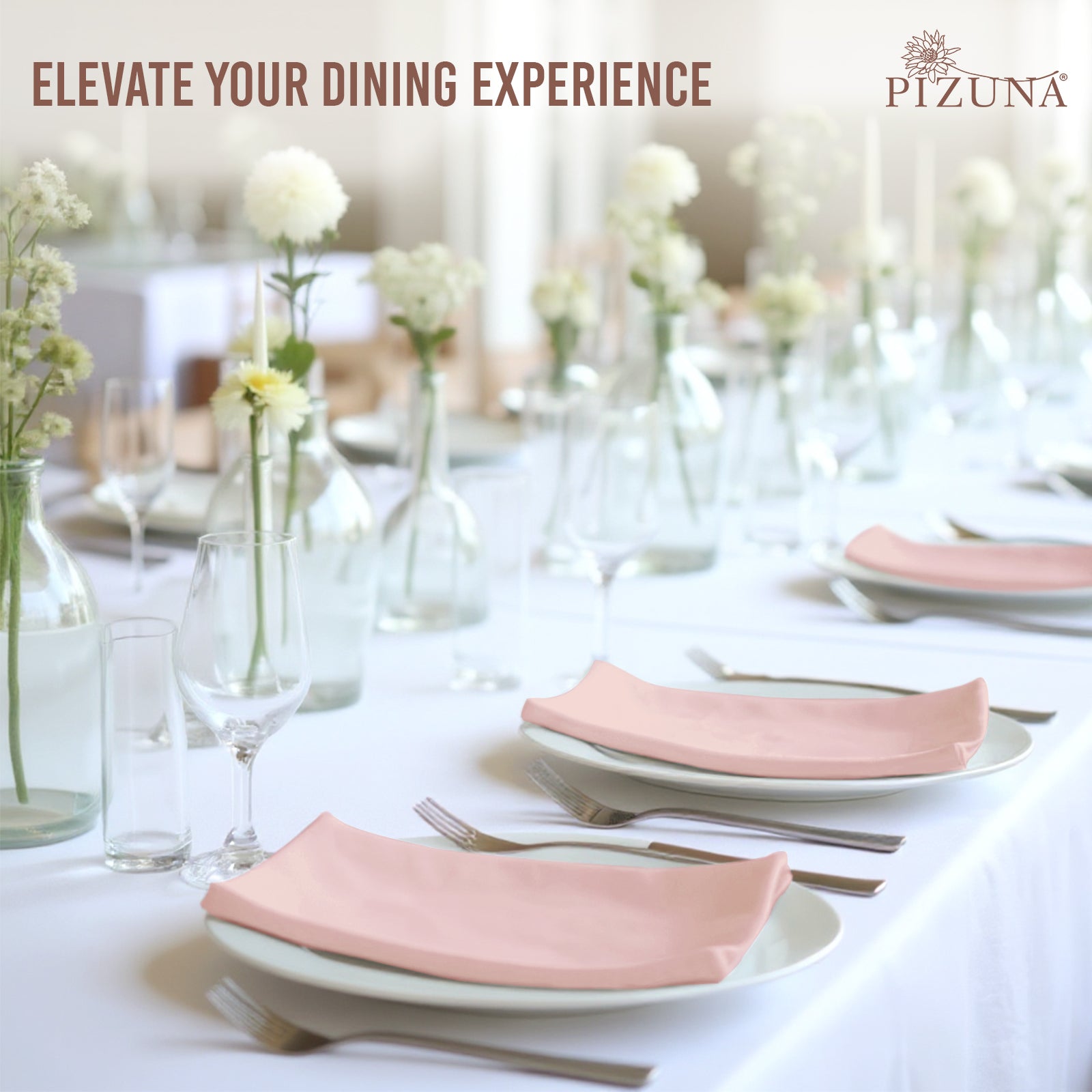 Pizuna 400 Thread Count 100% Natural Cotton Napkin