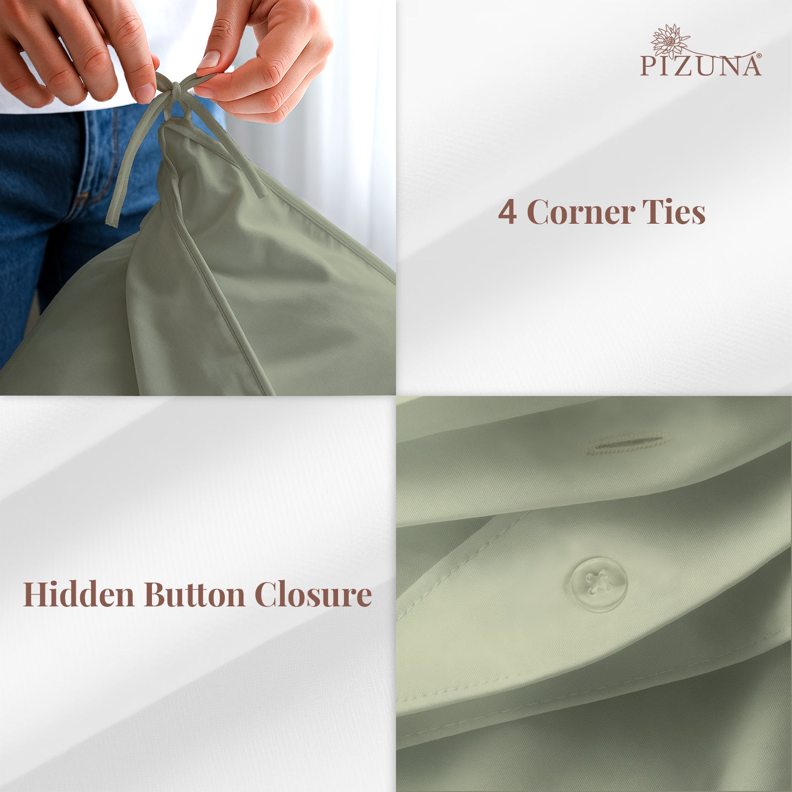 Pizuna 400 Thread count 100% Natural Cotton Duvet Cover