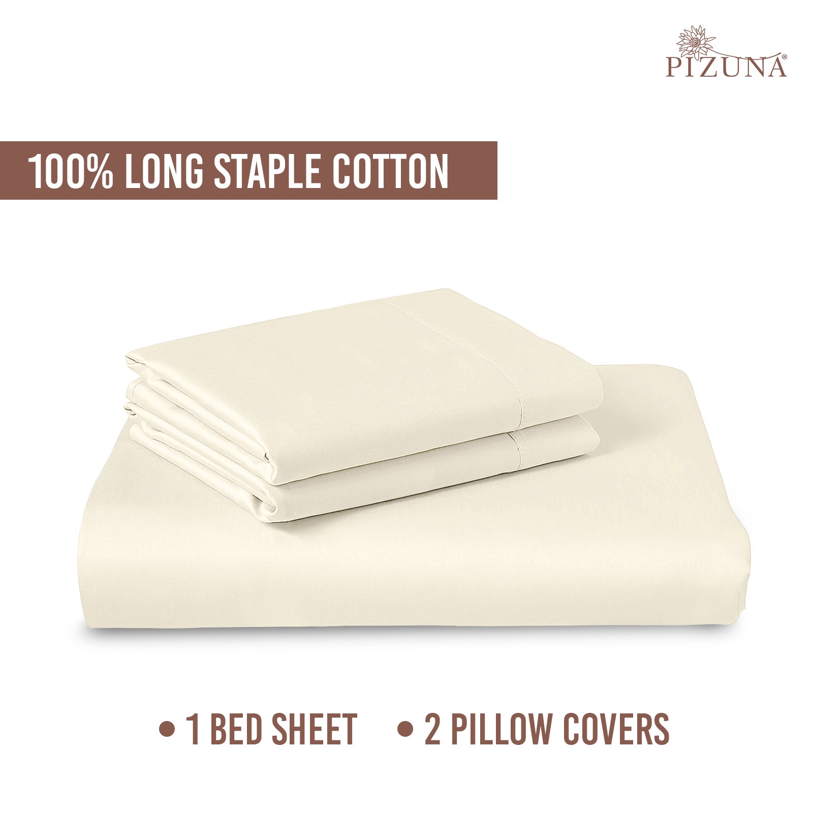 Pizuna 400 Thread count 100% Natural Cotton Bed Sheet