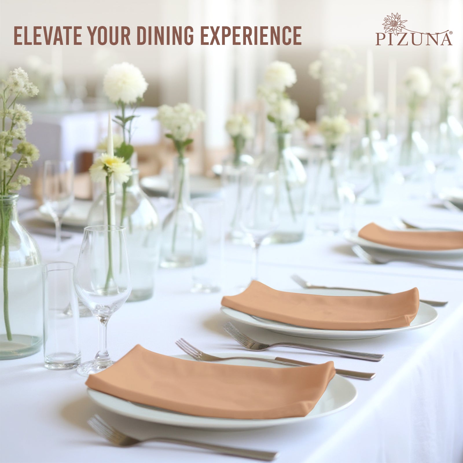 Pizuna 400 Thread Count 100% Natural Cotton Napkin