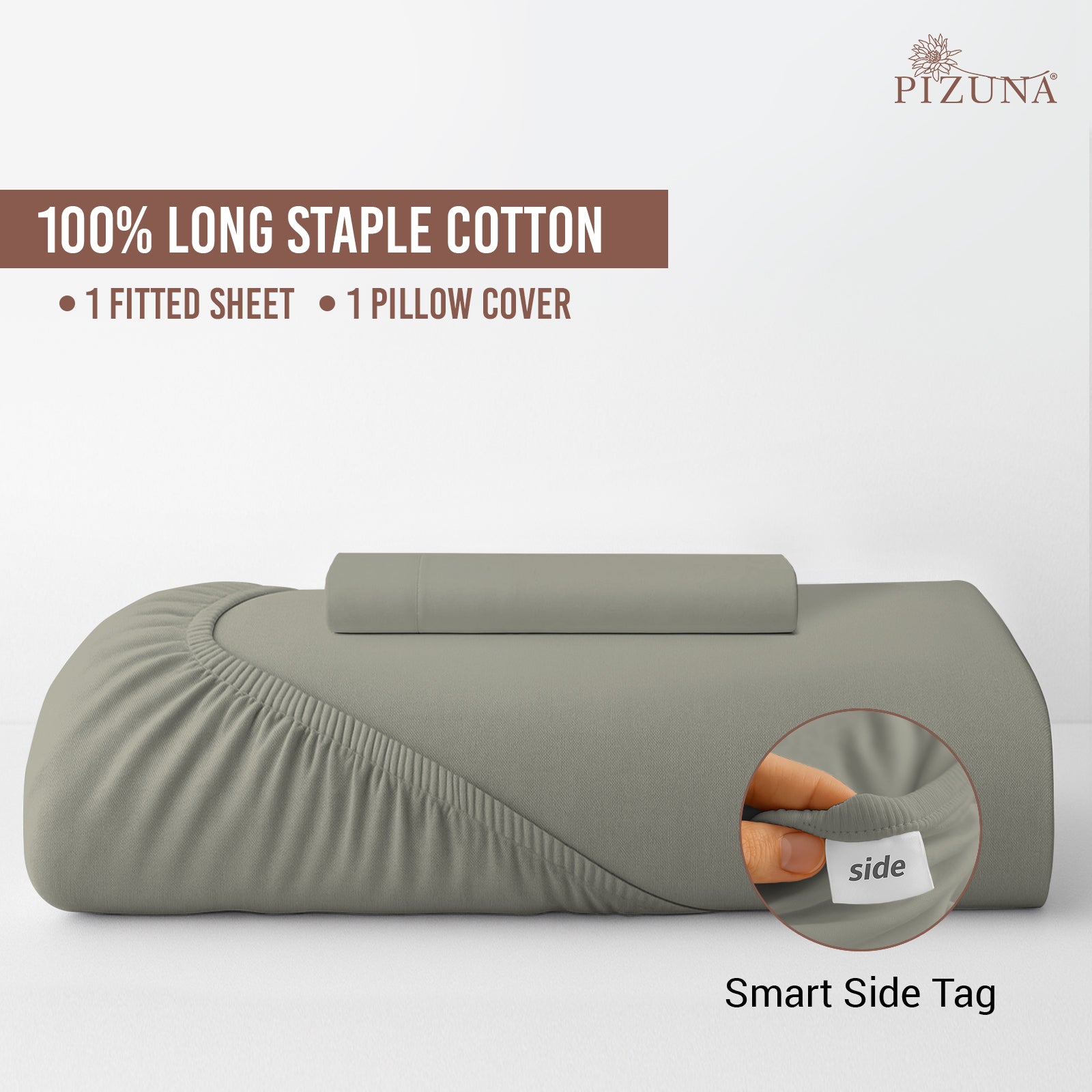 Pizuna 400 Thread count 100% Natural Cotton Fitted Sheet