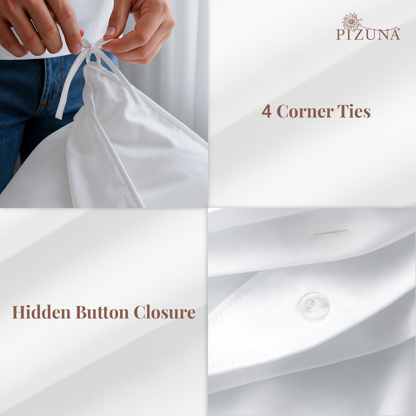 Pizuna 400 Thread count 100% Natural Cotton Duvet Cover