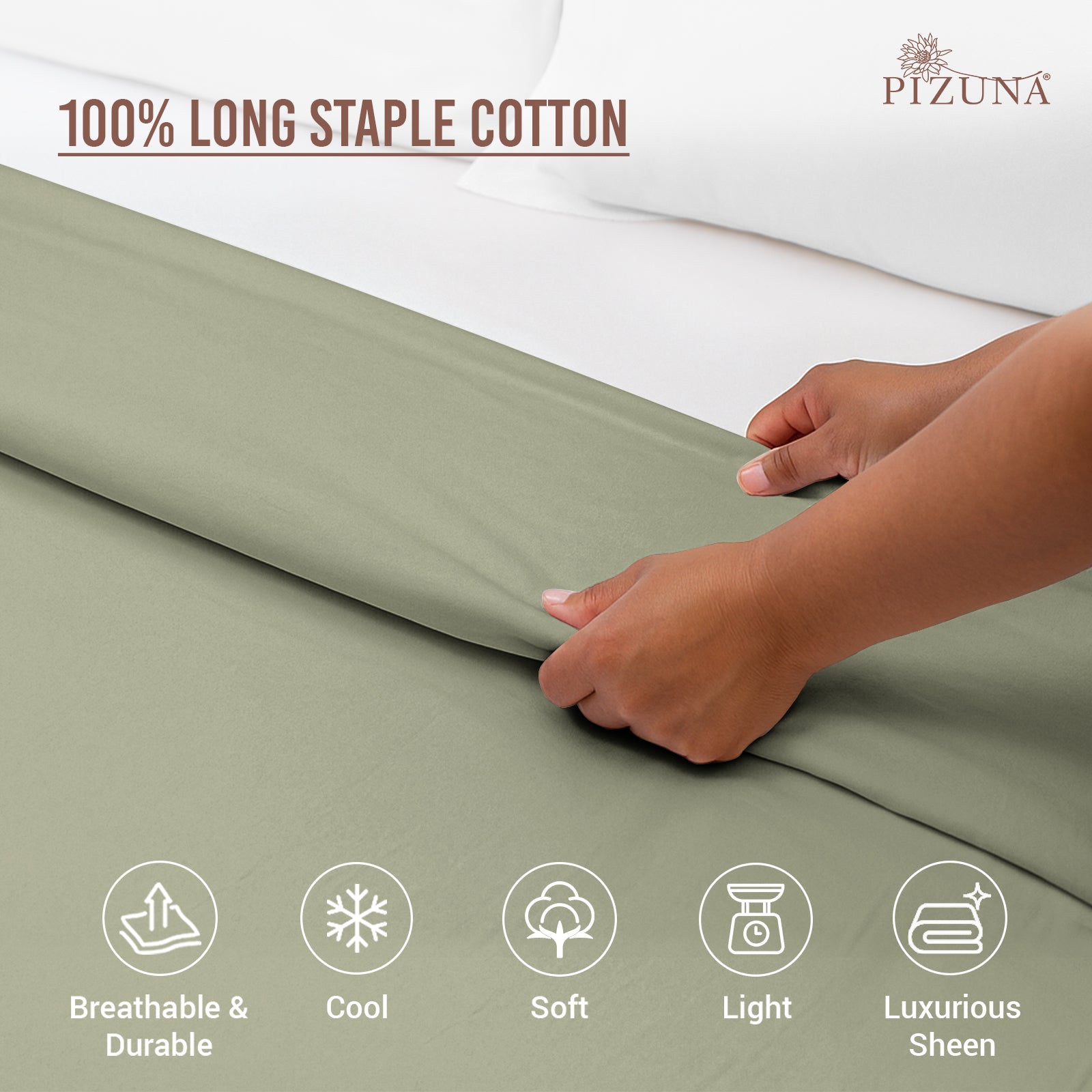 Pizuna 400 Thread count 100% Natural Cotton Duvet Cover