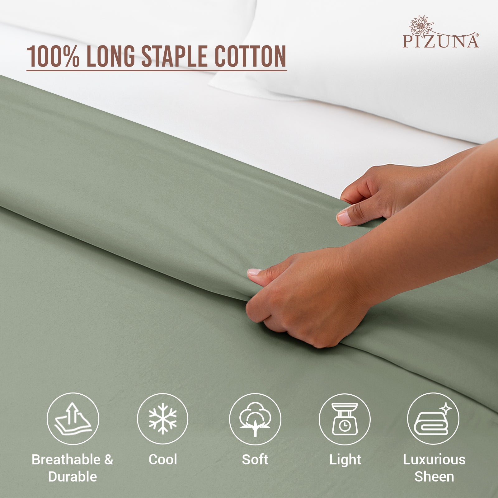 Pizuna 400 Thread count 100% Natural Cotton Duvet Cover