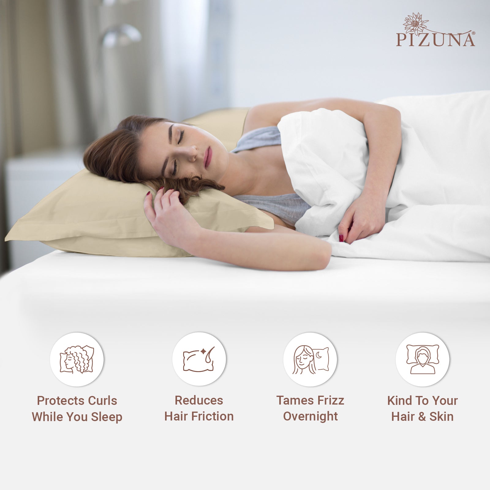 Pizuna 400 Thread Count 100% Natural Cotton Pillow Covers