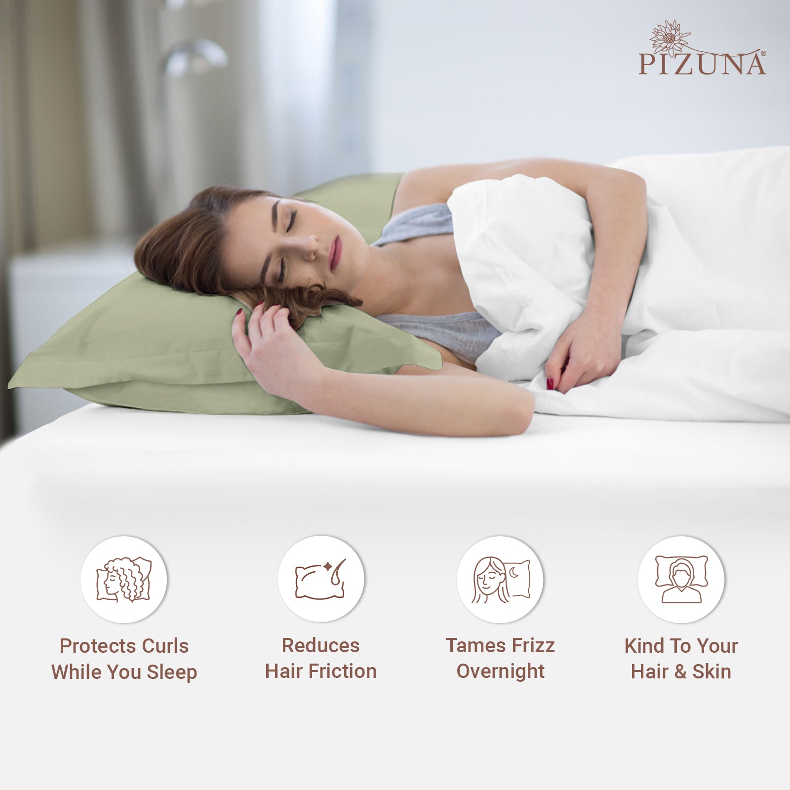 Pizuna 400 Thread Count 100% Natural Cotton Pillow Covers