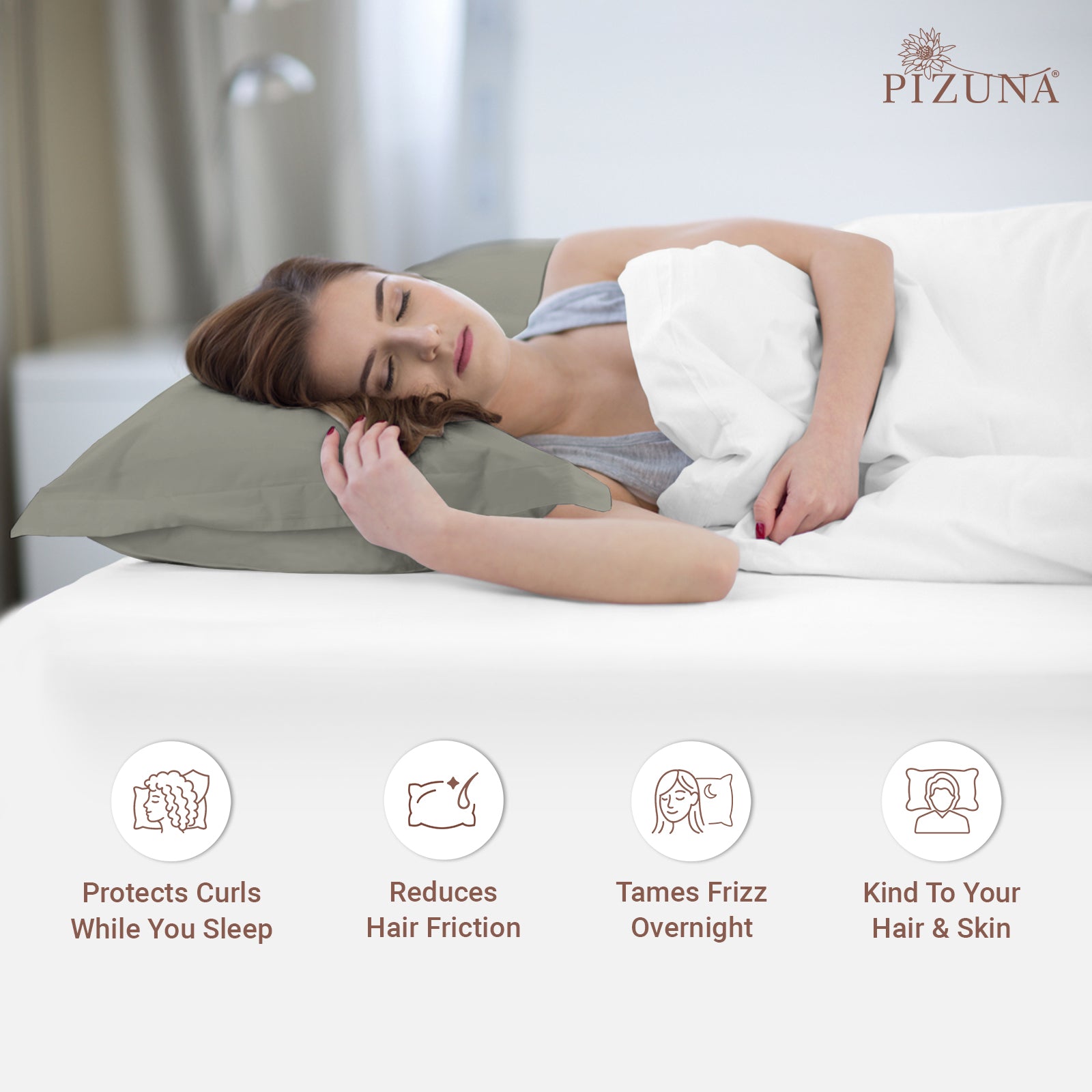 Pizuna 400 Thread Count 100% Natural Cotton Pillow Covers