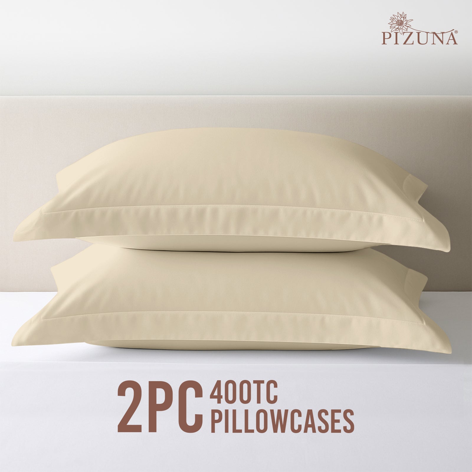 Pizuna 400 Thread Count 100% Natural Cotton Pillow Covers