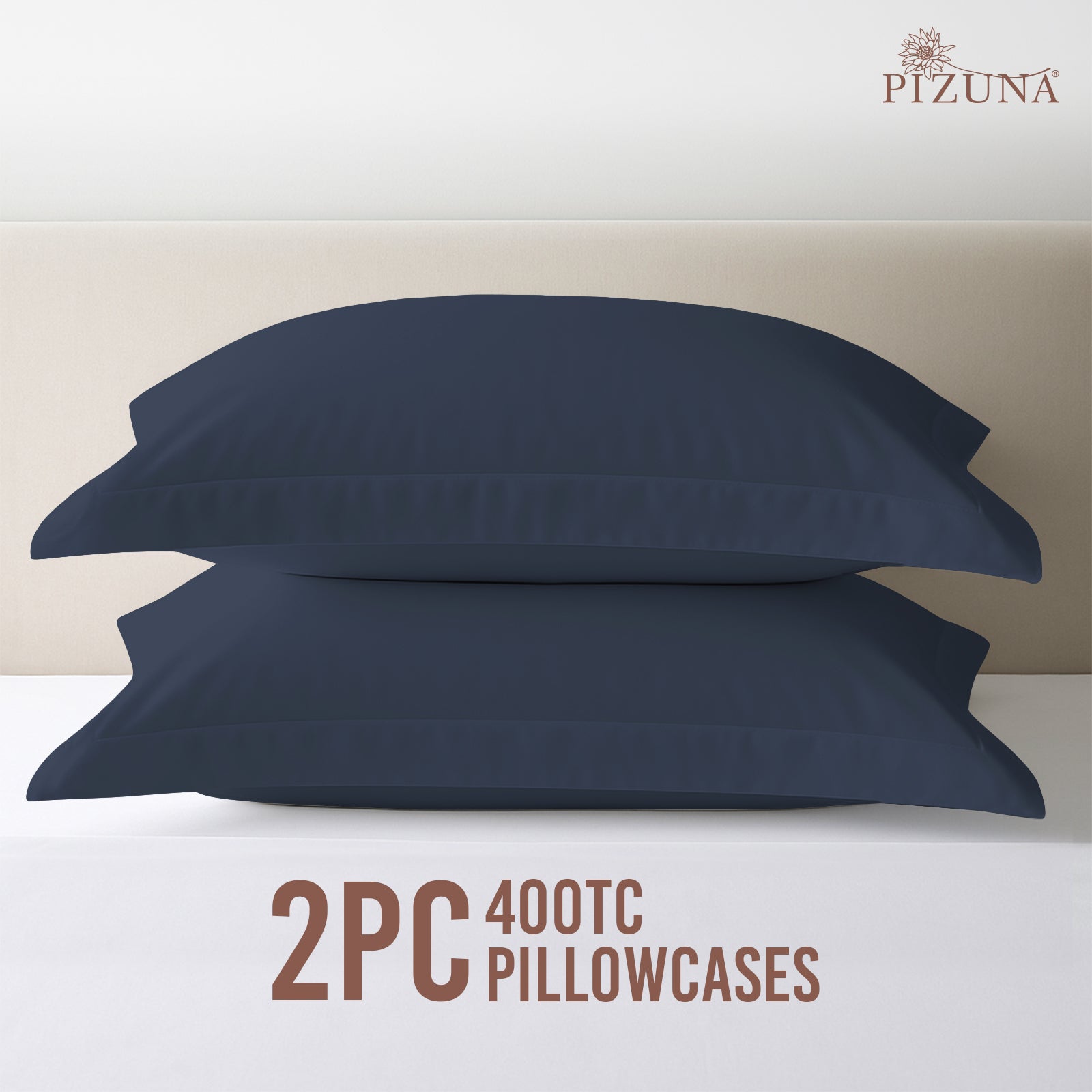 Pizuna 400 Thread Count 100% Natural Cotton Pillow Covers